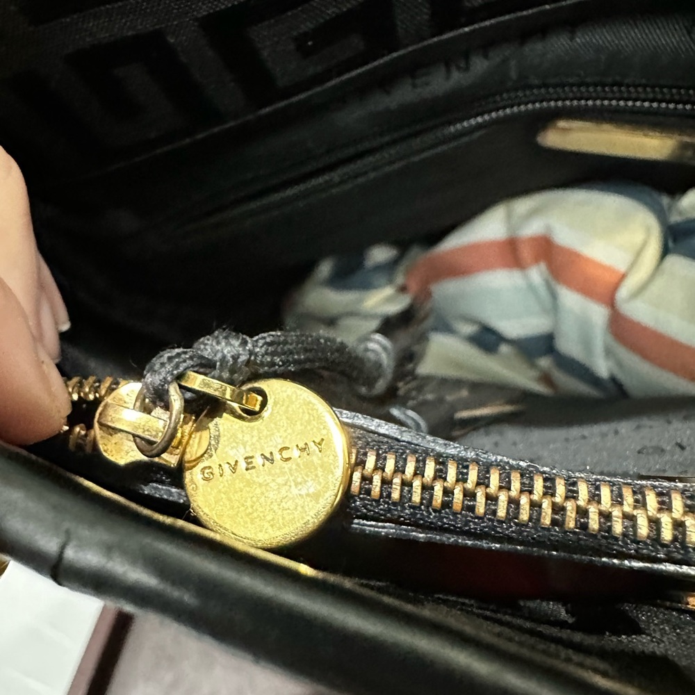 Givenchy Black Jacquard Logo Zip-Top Tote | Leather Trim | Gold Hardware - Picture 9 of 15
